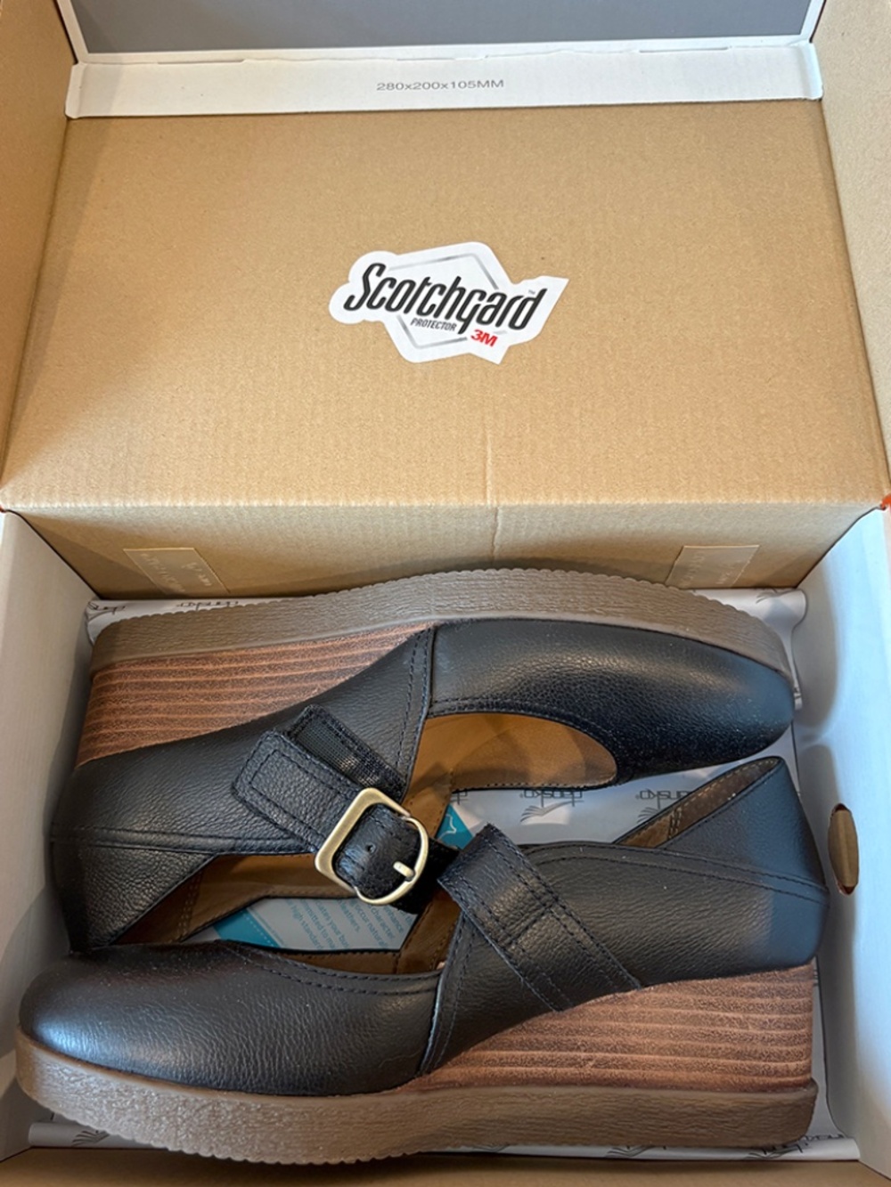 Dansko Sandy Wedge Mary Janes – Black Waterproof Leather - Picture 5 of 6